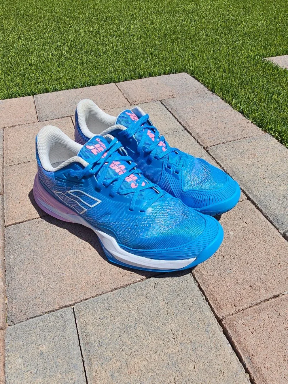 Babolat Jet Mach 3 All Court Women's Tennis/Pickleball Shoes Size 8 - Blue/Pink - Picture 8 of 10